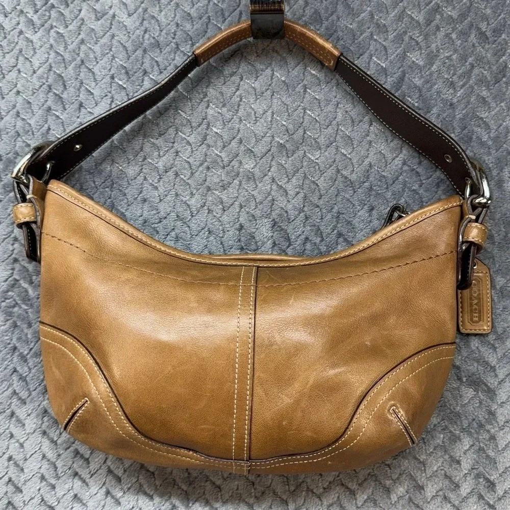 Coach Y2K Soho Hobo Shoulder Bag 9541 Tan Brown Leather Purse Hangtag Vintage